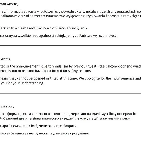 Mazowiecka 29 M Self Check-in Samozameldowanie *
